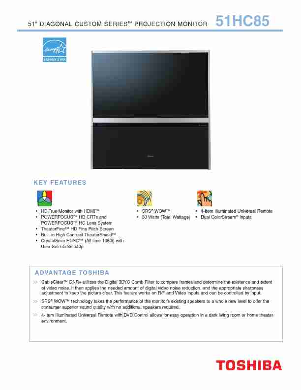 Toshiba Projection Television 51HC85-page_pdf